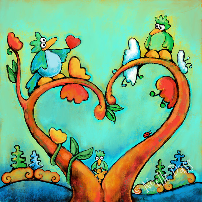 A New Hope | Birds and Heart Canvas / 12x12 / Unframed
