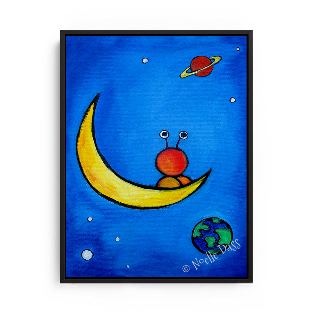 The Great Outdoors Alien Art Canvas / 11x14 / Black Floating Frame