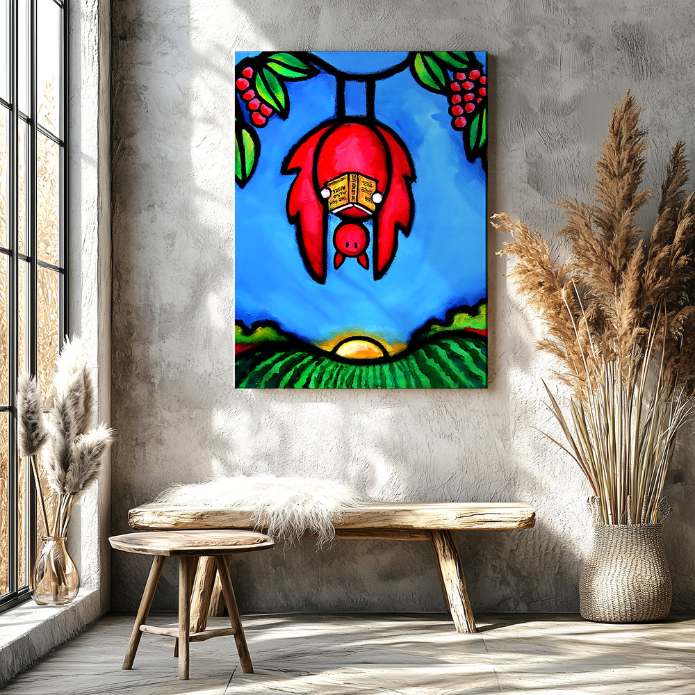 Bat Reading Hemingway (If the Sun Also Rises) Paper / 16x20 / Unframed