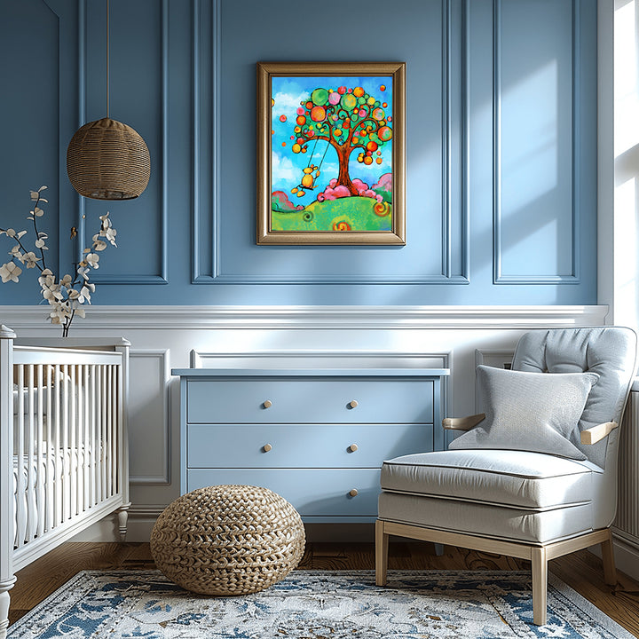 Happiness (Dog on Swing) Paper / 16x20 / Unframed