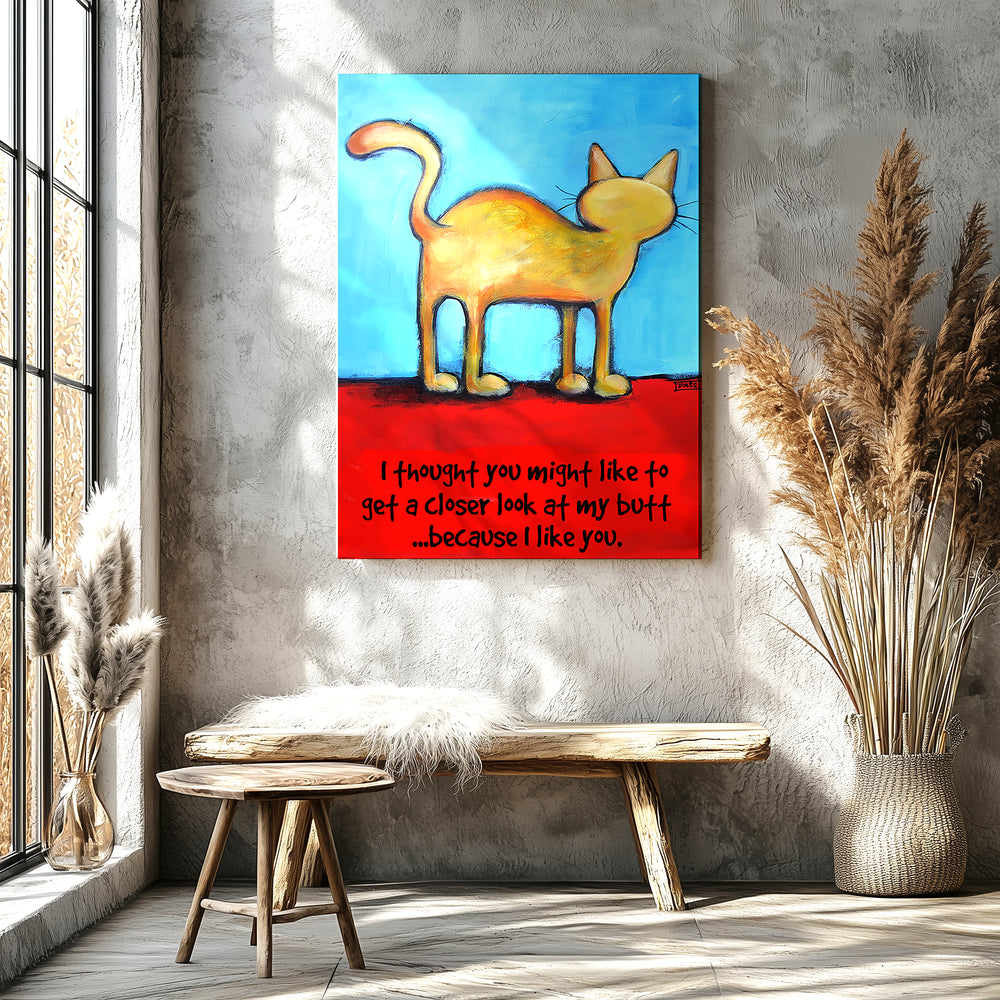 A Closer Look at My Cat Butt Paper / 16x20 / Unframed