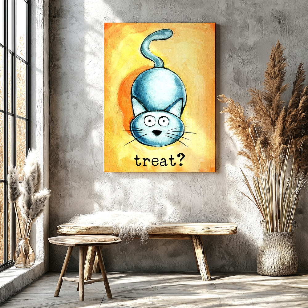 Treat? Cat art Paper / 16x20 / Unframed