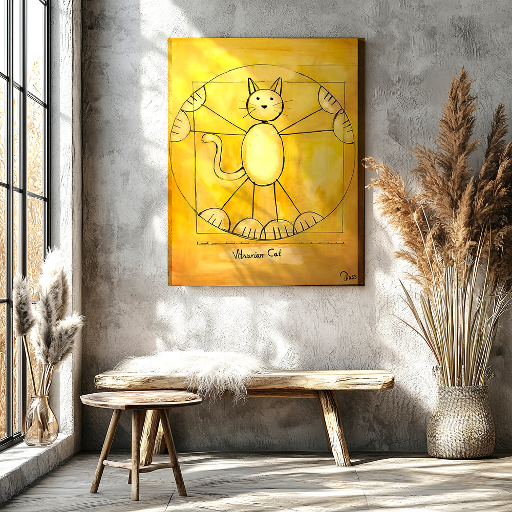 Vitruvian Cat Paper / 16x20 / Unframed