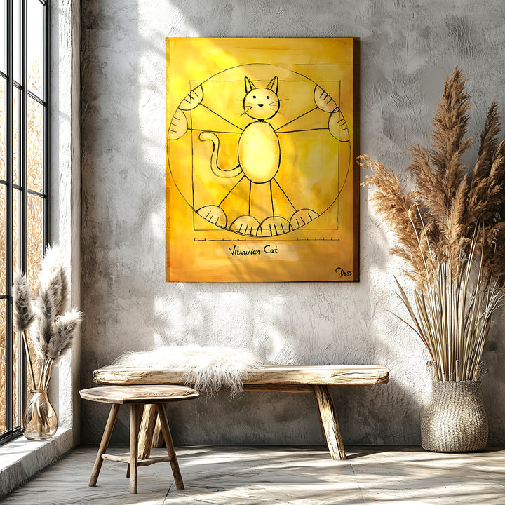 Vitruvian Cat Paper / 16x20 / Unframed