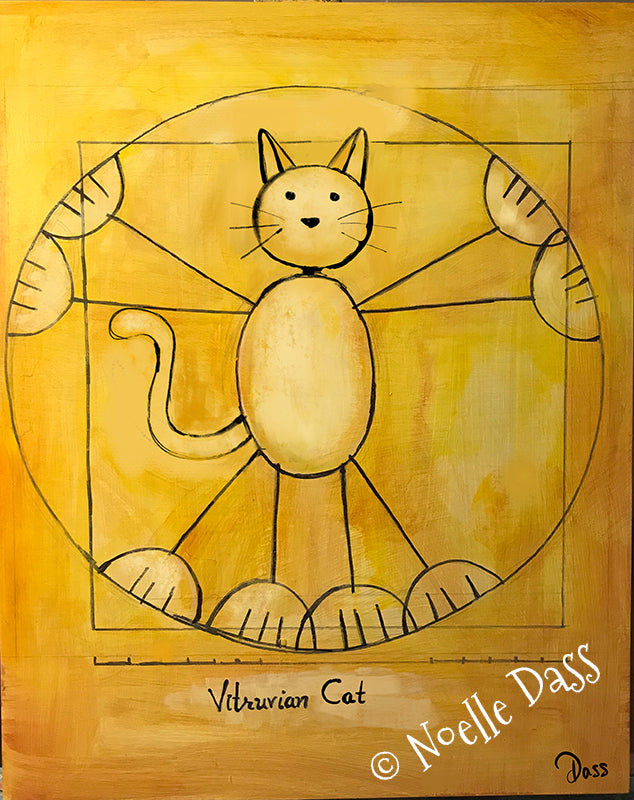 Vitruvian Cat Paper / 16x20 / Unframed