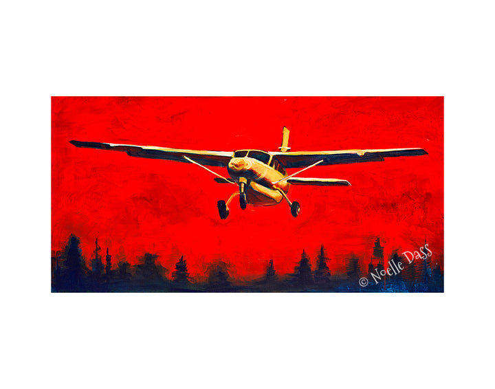 Into the Fire Cessna Caravan Prints Paper / 11x14 white border/Image is 5.5x11 / Unframed