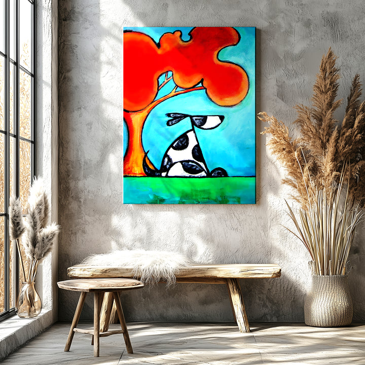 Cool Dog Under Shade Tree Paper / 16x20 / Unframed