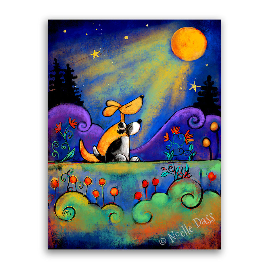 No place I would rather be than here with you...| Dogs looking at moon