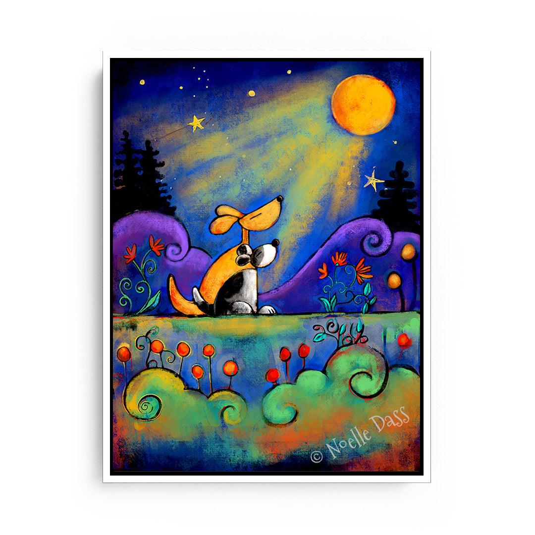 No place I would rather be than here with you...| Dogs looking at moon
