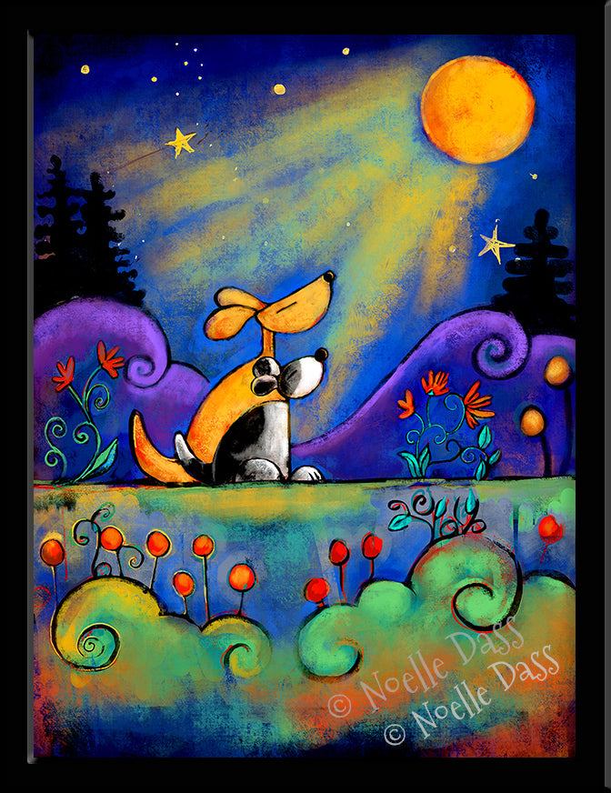 No place I would rather be than here with you...| Dogs looking at moon