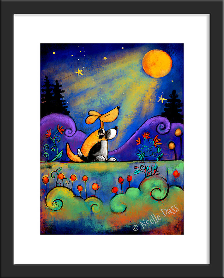 No place I would rather be than here with you...| Dogs looking at moon