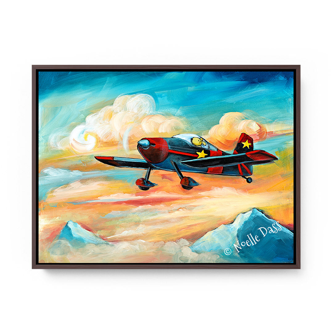 Flying Dreams | Pilot Dog | Vans RV6 Canvas / 11x14 / Espresso Floating Frame