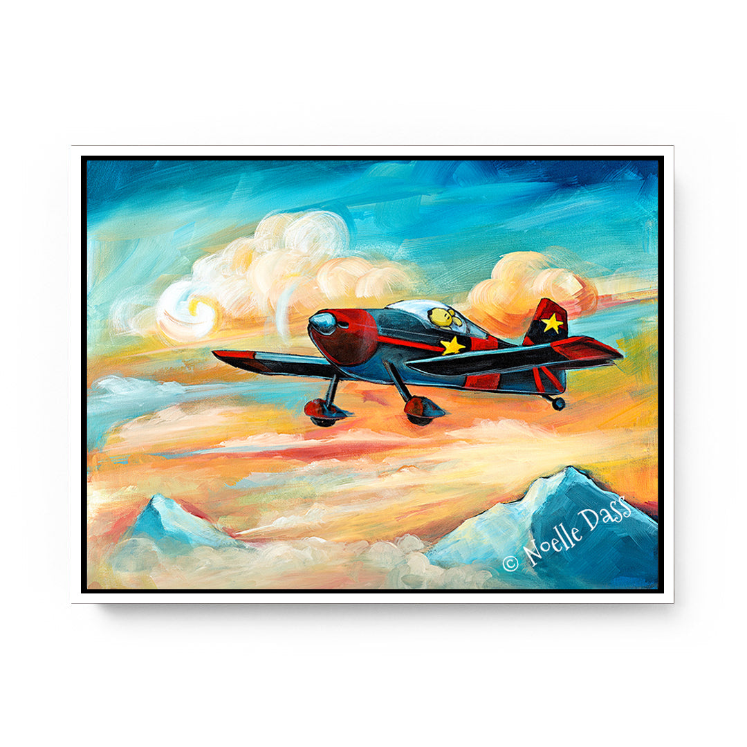 Flying Dreams | Pilot Dog | Vans RV6 Canvas / 11x14 / White Floating Frame