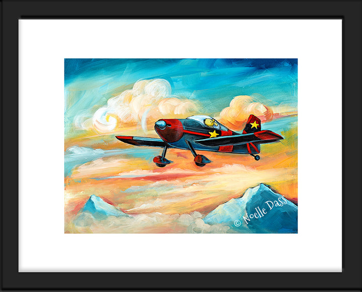 Flying Dreams | Pilot Dog | Vans RV6 Paper / 11x14 with white border/image is 8x10 / Black Frame