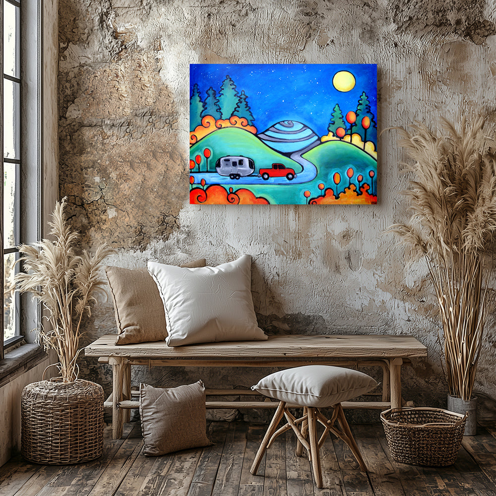 Follow Your Dreams Camping Airstream Art Paper / 16x20 / Unframed