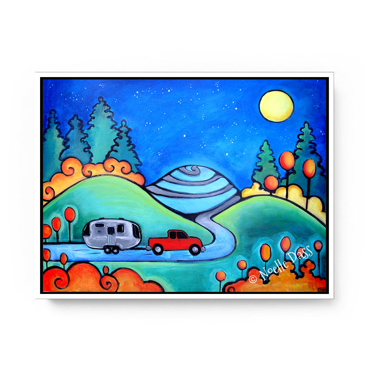 Follow Your Dreams Camping Airstream Art Canvas / 11x14 / White Floating Frame