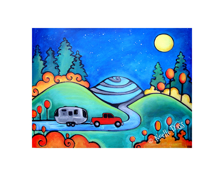 Follow Your Dreams Camping Airstream Art Paper / 11x14 with white border/image is 8x10 / Unframed