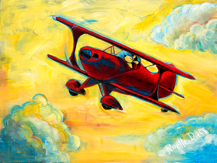 Pitts Biplane Pilot Dog Series Paper / 16x20 / Unframed