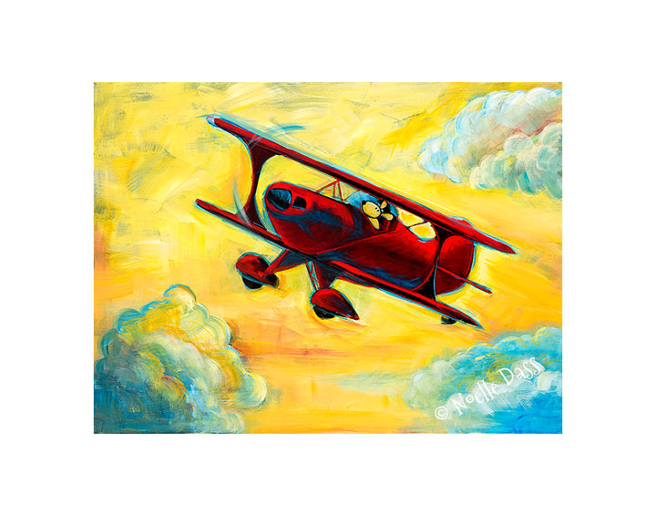 Pitts Biplane Pilot Dog Series Paper / 11x14 with white border/image is 8x10 / Unframed