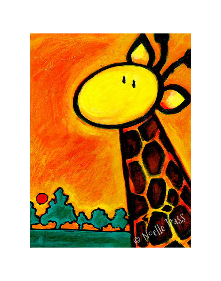Giraffescape (Giraffe Art) Paper / 11x14 with white border/image is 8x10 / Unframed