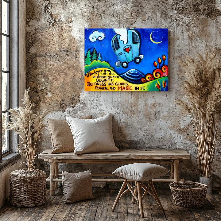 Boldness has Magic in It Goethe Quote with airstream Paper / 16x20 / Unframed