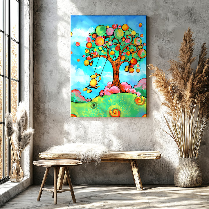 Happiness (Dog on Swing) Paper / 16x20 / Unframed