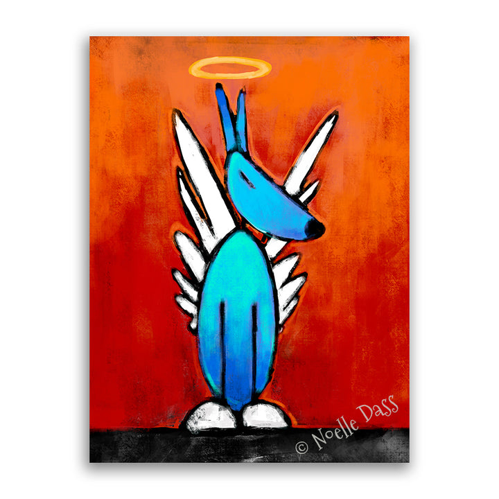 Love From Above Dog Angel' Canvas / 11x14 / Unframed