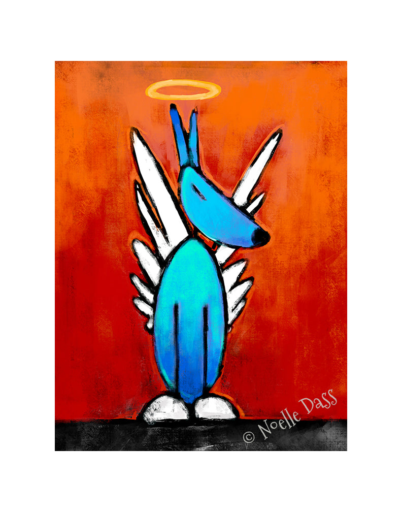 Love From Above Dog Angel' Paper / 11x14 with white border/image is 8x10 / Unframed
