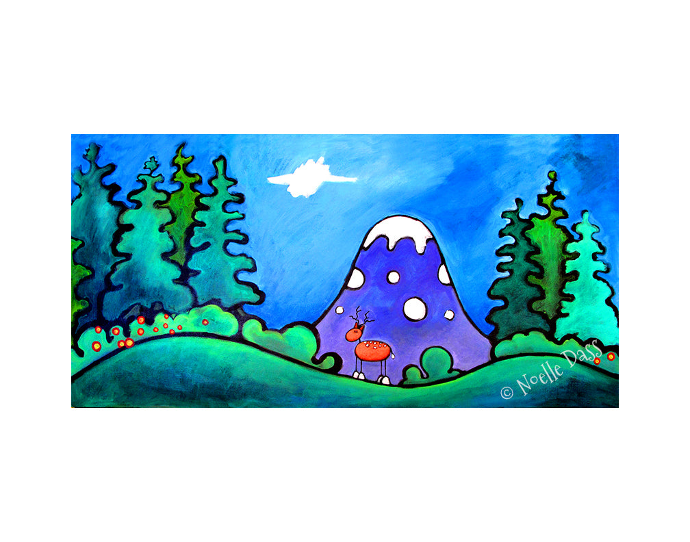 Mountain View | Deer Paper / 11x14 white border/Image is 5.5x11 / Unframed