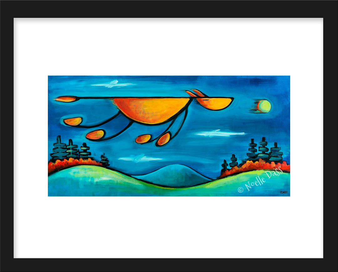 Must...Get...Ball! Dog Art Paper / 11x14 white border/Image is 5.5x11 / Black Frame