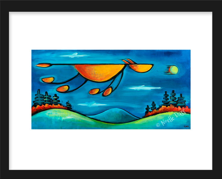 Must...Get...Ball! Dog Art Paper / 11x14 white border/Image is 5.5x11 / Black Frame