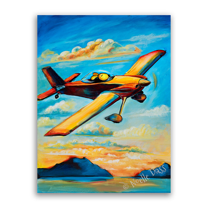 Home For Sunset  Pilot Dog Series Canvas / 11x14 / Unframed