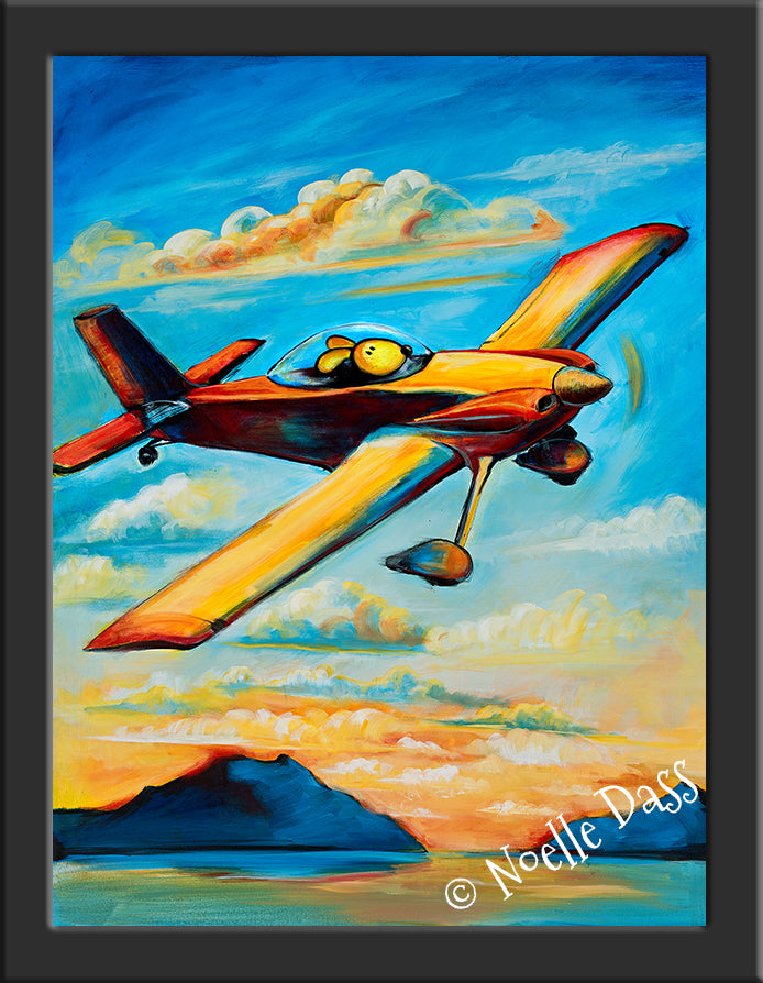 Home For Sunset  Pilot Dog Series Paper / 6x8 / Framed