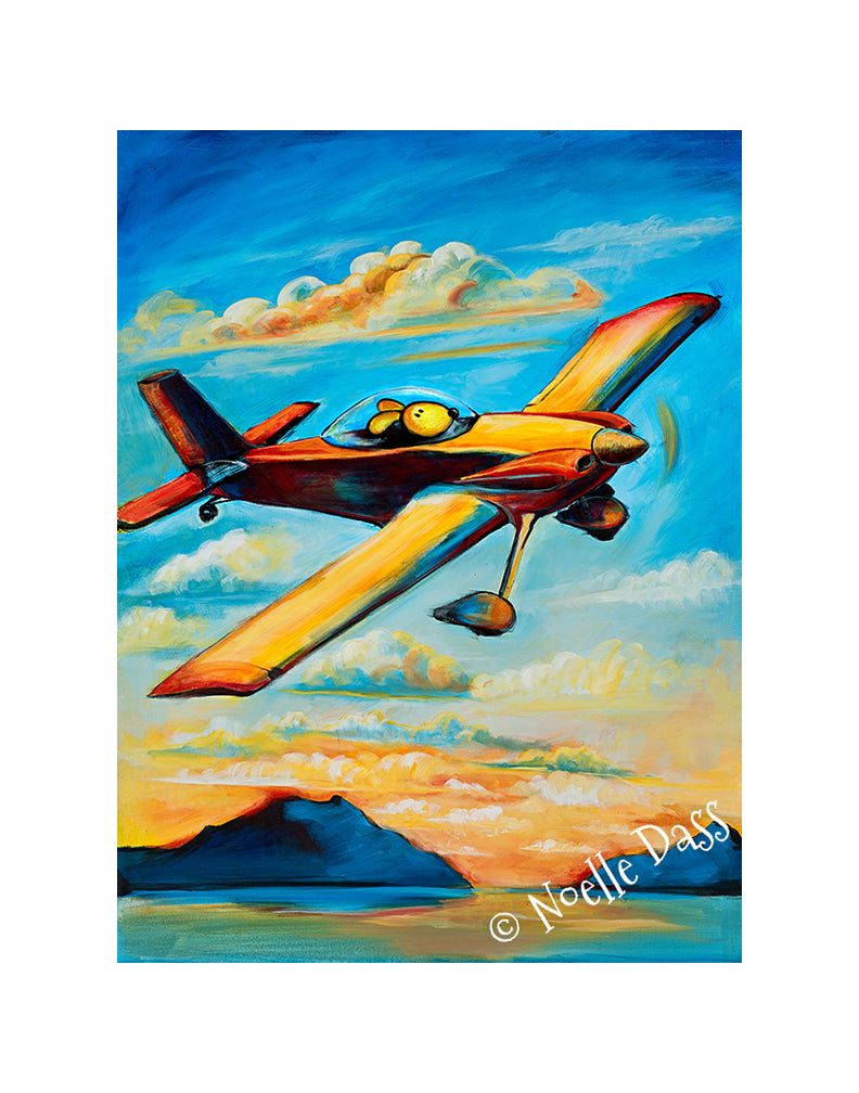 Home For Sunset  Pilot Dog Series Paper / 11x14 with white border/image is 8x10 / Unframed