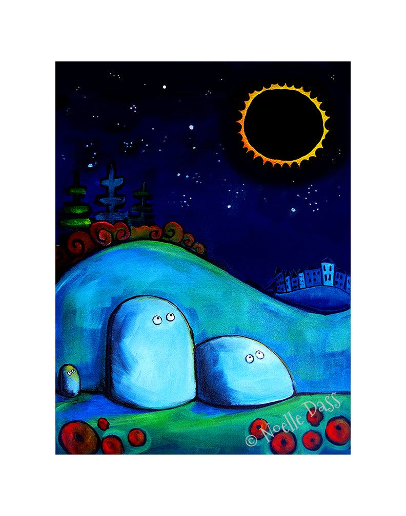 Rocks Gazing at Solar Eclipse