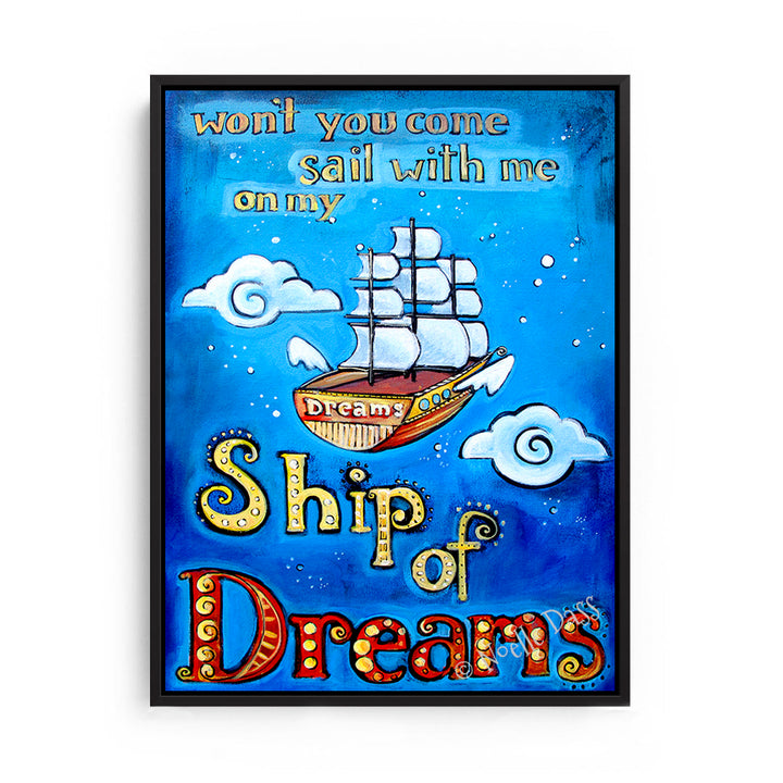 Ship of Dreams Canvas / 30x40 / Black Floating Frame