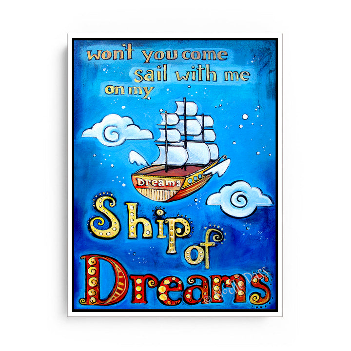 Ship of Dreams Canvas / 30x40 / White Floating Frame