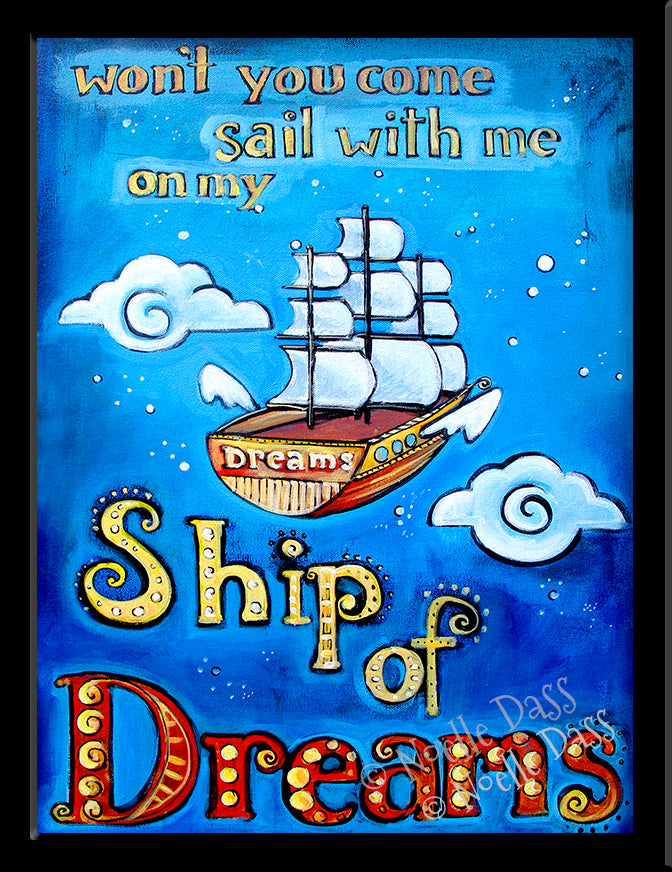 Ship of Dreams Paper / 6x8 / Framed
