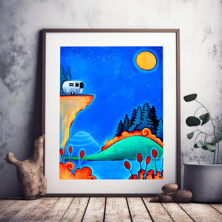 The Road Less Traveled Camping Airstream Art Paper / 16x20 / Unframed
