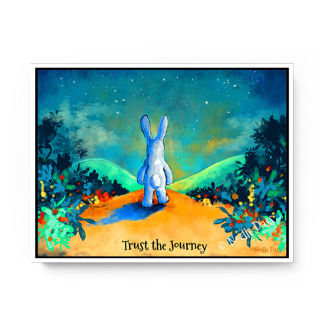 Trust the Journey | Rabbit Walking on Trail Canvas / 11x14 / White Floating Frame
