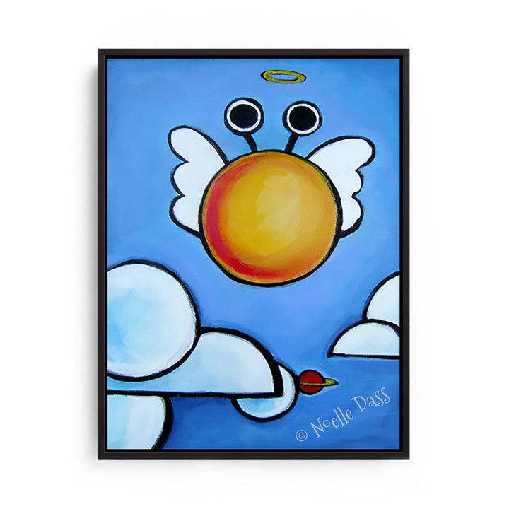 Alien Cherub Canvas / 30x40 / Black Floating Frame