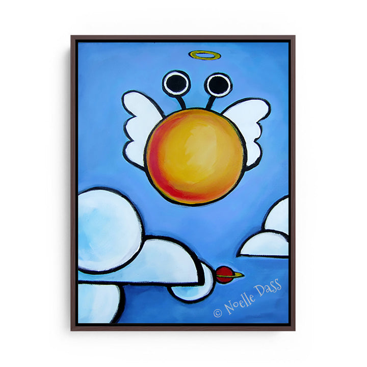 Alien Cherub Canvas / 24x30 / Espresso Floating Frame