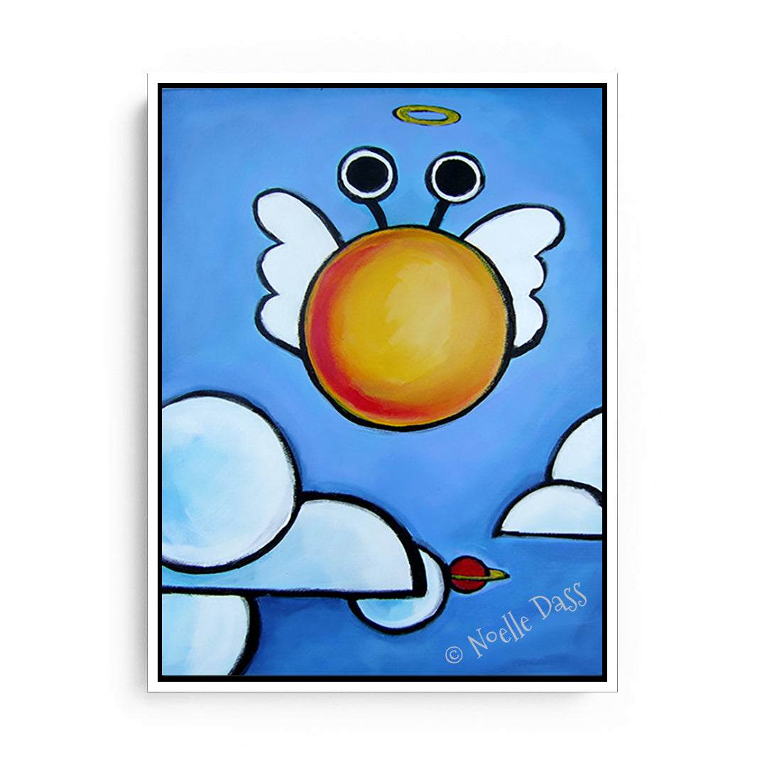 Alien Cherub Canvas / 30x40 / White Floating Frame