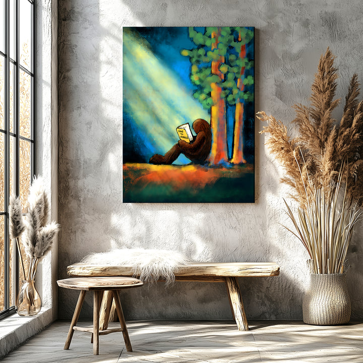 Bigfoot Reading (How to Mingle) Part 1 Paper / 16x20 / Unframed