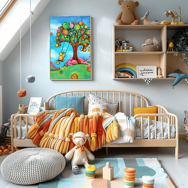 Happiness (Dog on Swing) Paper / 16x20 / Unframed