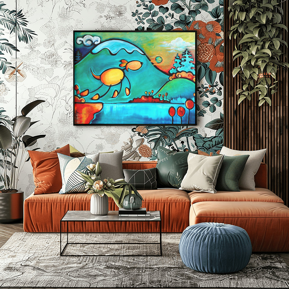 Leap of Faith Dog Art Paper / 16x20 / Unframed