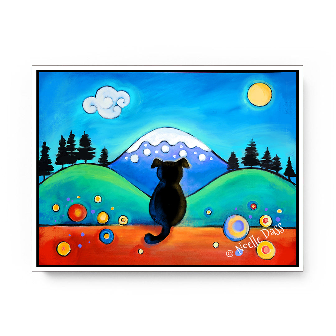Dog with a View Canvas / 11x14 / White Floating Frame