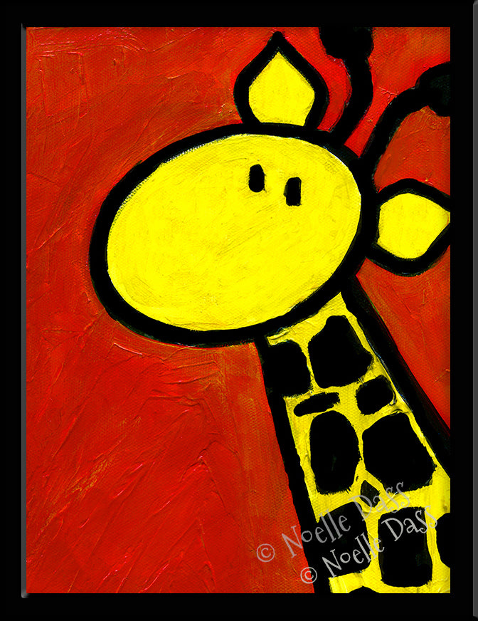 Portrait of a Giraffe Paper / 6x8 / Framed