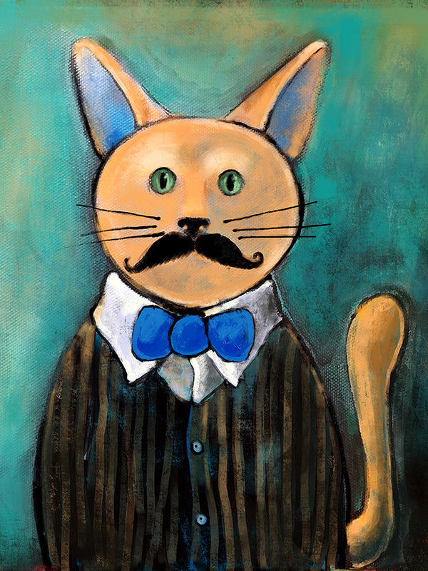 Hipster Cat Paper / 16x20 / Unframed