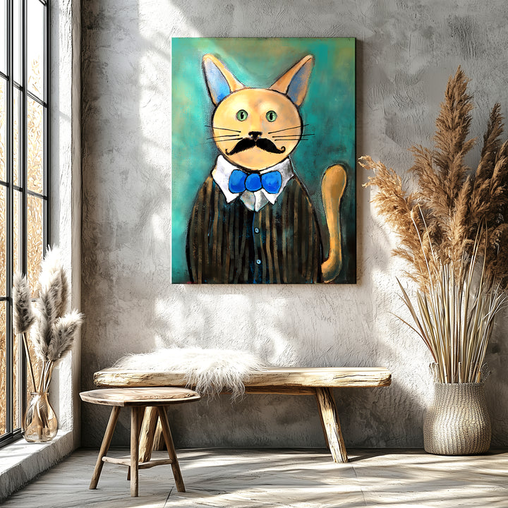 Hipster Cat Paper / 16x20 / Unframed